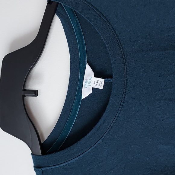 Time & Tru long sleeve m(8-10) w/pockets midi dress gem slate - Picture 4 of 10